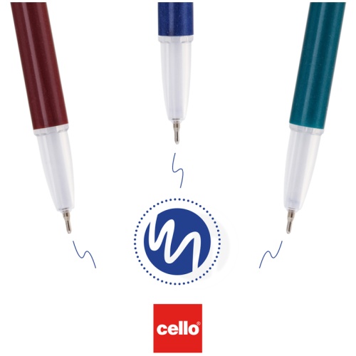 Ручка шариковая Cello "Silke" синяя, 0,7мм, штрих-код, корпус ассорти