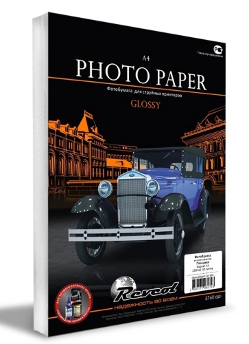 Фотобумага A4 REVCOL, 230 г/м2, 50 л., двухсторонняя глянцевая, 127686