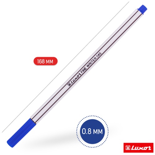 Ручка капиллярная Luxor "Fine Writer 045" синяя, 0,8мм, 7122