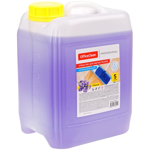 Средство для мытья полов 5 л, OfficeClean Proffesional "Антибактериальное. Лаванда", концентрат