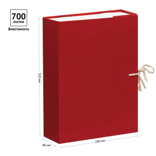 Короб архивный с завязками OfficeSpace разборный, БВ, 80мм, ассорти, клапан микрогофрокартон, 700л