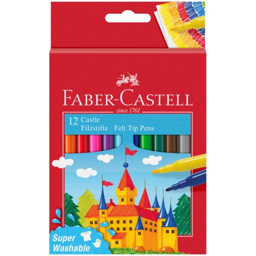 Фломастеры Faber-Castell "Замок", 12цв., смываемые