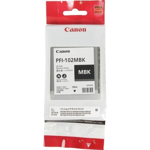 Картридж Canon PFI-102MBK iPF500/ iPF600/iPF610/iPF700, 130мл (O) Matte Black