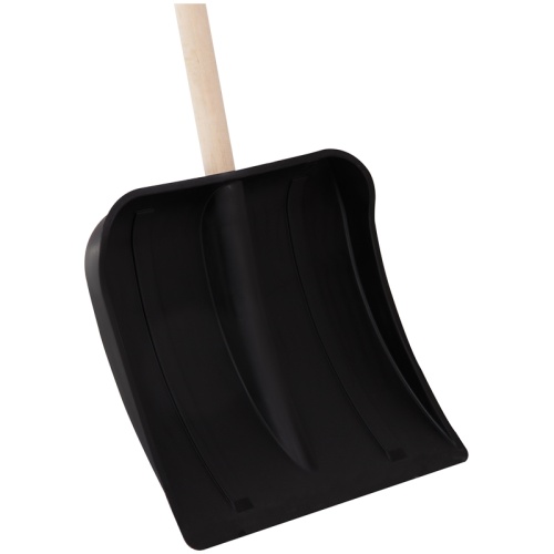 Лопата снеговая Vega, пластиковая, ковш 40*37см, с деревянным черенком, без ручки и алюминиевой план 329769 329769