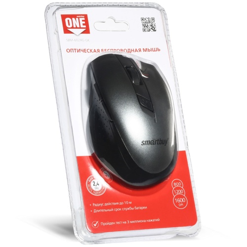 Мышь беспроводная Smartbuy ONE SBM-602AG-GK серый Мышь беспроводная Smartbuy ONE SBM-602AG-GK серый