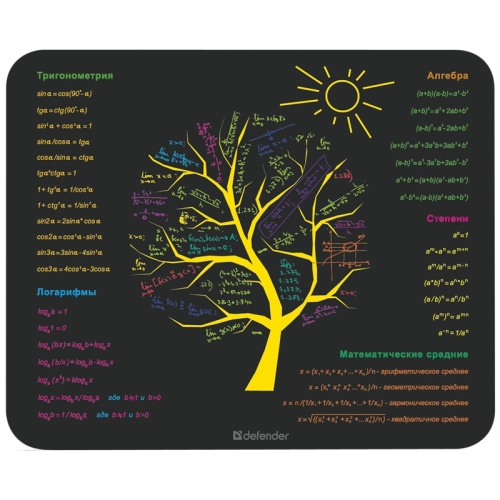 Коврик для мыши Defender School 240*190*0,4мм, ассорти 5 видов