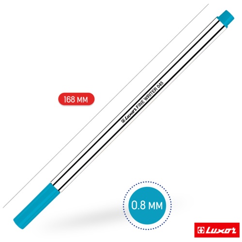 Ручка капиллярная Luxor "Fine Writer 045" голубая, 0,8мм, 7138