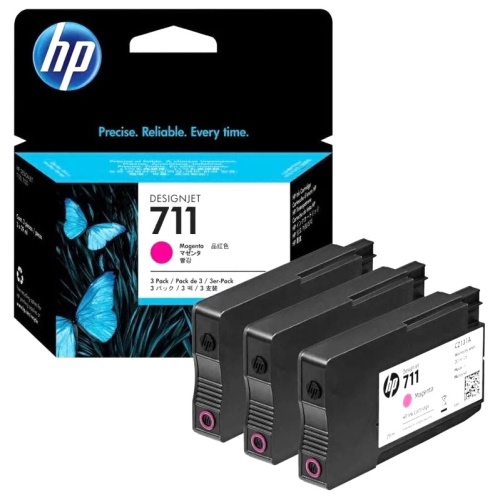 Картридж HP 711 CZ135A DJ T120/T520, пурпурный (3 шт в упаковке) оригинальный