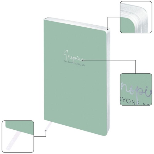 Ежедневник недатированный А5, 136л., кожзам, Greenwich Line "Vision. Trendy mint", тон. блок, срез Ежедневник недатированный А5, 136л., кожзам, Greenwich Line "Vision. Trendy mint", тон. блок, срез