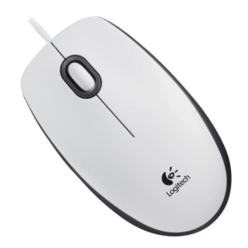 Мышь проводная Logitech M100 USB белый