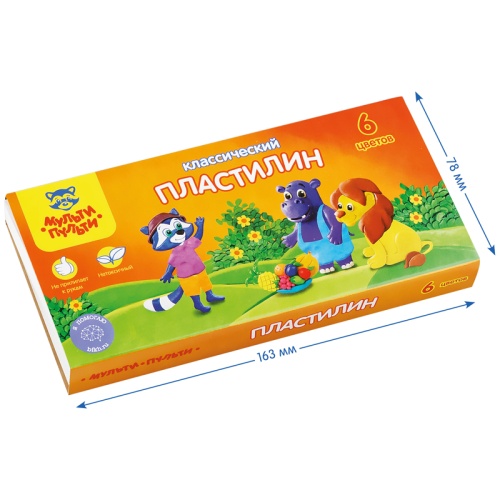 Пластилин Мульти-Пульти "Приключения Енота", 06 цветов, 120г, со стеком, картон Пластилин Мульти-Пульти "Приключения Енота", 06 цветов, 120г, со стеком, картон