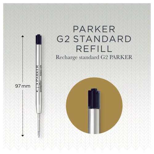 Стержень шариковый объемный Parker "QuinkFlow Ball Point" черный, 98мм, 0,8мм, метал. корпус, блисте