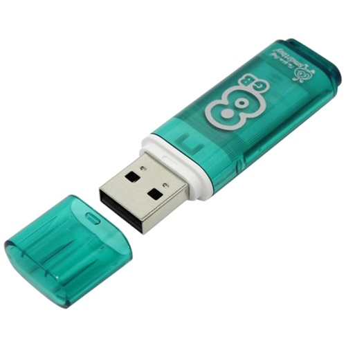 Память USB Flash 8 GB Smartbuy "Glossy" USB 2.0 Flash Drive, зеленый