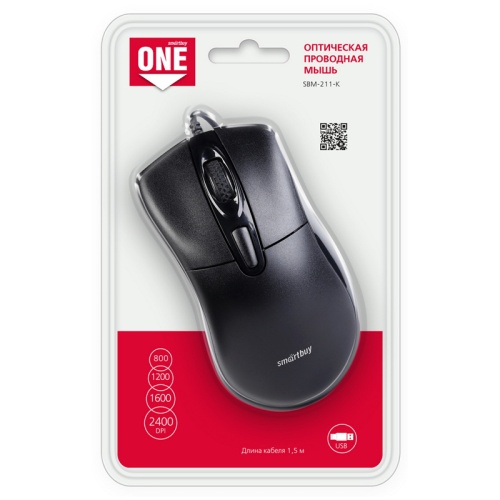 Мышь проводная Smartbuy ONE SBM-211-K черный