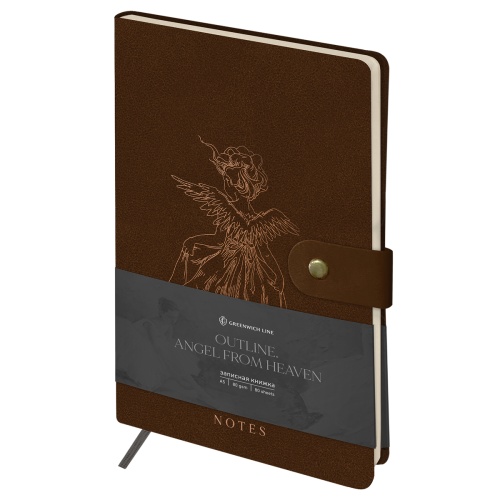 Записная книжка А5 80л., ЛАЙТ, кожзам, Greenwich Line "Outline. Angel from heaven", с замком, тиснен