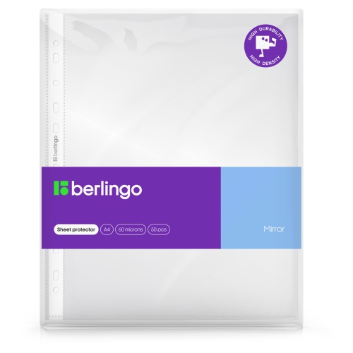 Папка-вкладыш с перфорацией (файлы) Berlingo А4, "Mirror", 60мкм, глянцевая, в пакете