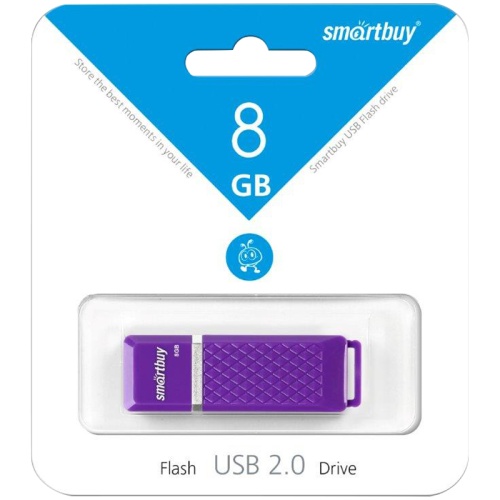 Память USB Flash 8 GB Smartbuy "Quartz" USB 2.0 Flash Drive, фиолетовый Память USB Flash 8 GB Smartbuy "Quartz" USB 2.0 Flash Drive, фиолетовый