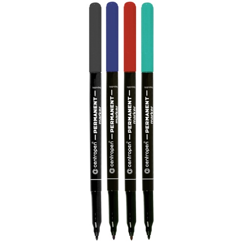 Набор перманентных маркеров Centropen "2536" 4 цвета, пулевидный, 1,0мм