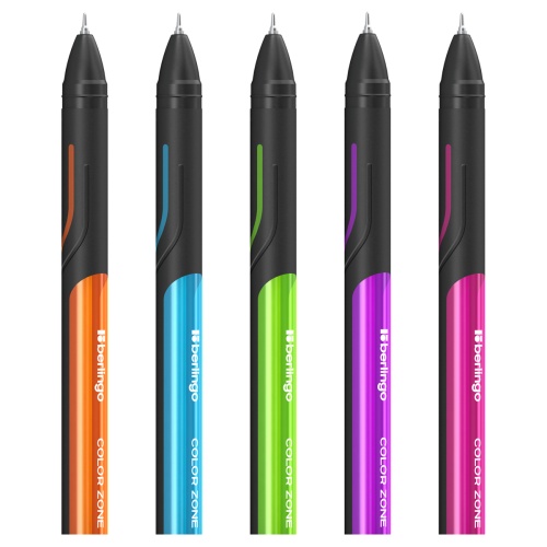 Ручка шариковая Berlingo "Color Zone stick" синяя, 0,7мм, прорезиненный корпус ассорти, пакет Ручка шариковая Berlingo "Color Zone stick" синяя, 0,7мм, прорезиненный корпус ассорти, пакет