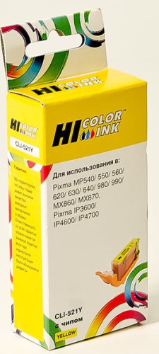 Картридж Hi-Black (HB-CLI-521Y) для Canon PIXMA iP3600/iP4600/MP540, Y