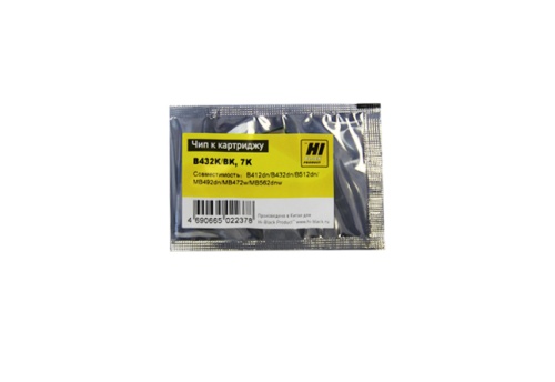 чип hi-black к картриджу oki b432/b412dn/b512dn/mb492dn/mb472w/mb562dnw, bk, 7k