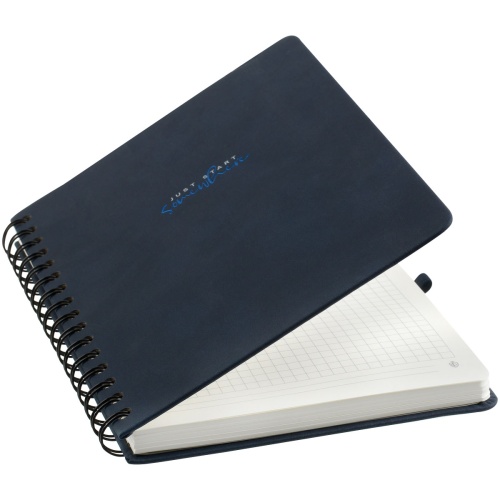 Записная книжка А5 96л., кожзам, на гребне, Greenwich Line "Just start. Blue", твердая обложка, тисн Записная книжка А5 96л., кожзам, на гребне, Greenwich Line "Just start. Blue", твердая обложка, тисн