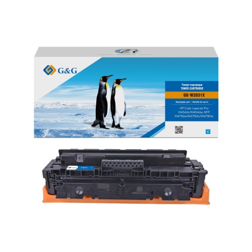 Картридж лазерный HP (W2031X) № 415X M454dn/M479dw голубой с чипом G&G