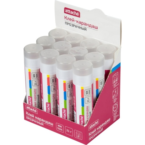 Клей-карандаш Attache 21 г прозрачный