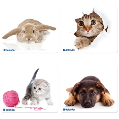 Коврик для мыши Defender 230*190*1,6мм, шелковый, ассорти 10 видов