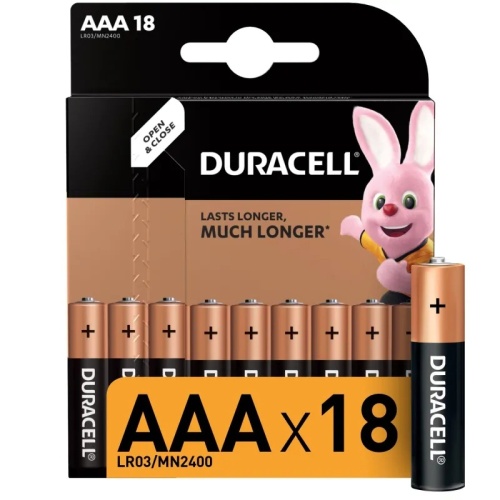 Батарейка Duracell Basic AAA (LR03) алкалиновая (18 штук в упаковке) Батарейка Duracell Basic AAA (LR03) алкалиновая (18 штук в упаковке)