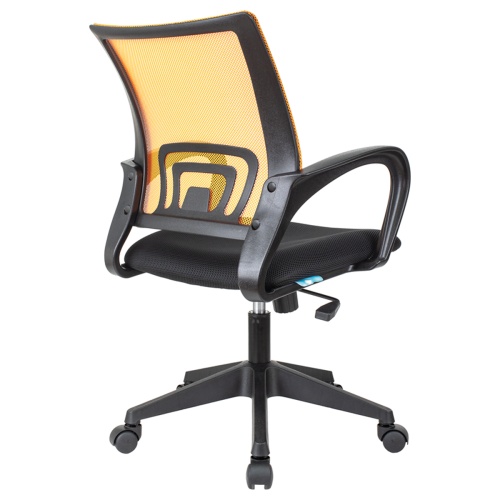 Кресло оператора Helmi HL-M95 (695) "Airy", спинка сетка оранжевая/сиденье ткань TW черная, механизм