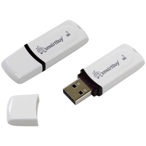 Память USB Flash 8 GB Smartbuy "Paean" USB 2.0 Flash Drive, белый