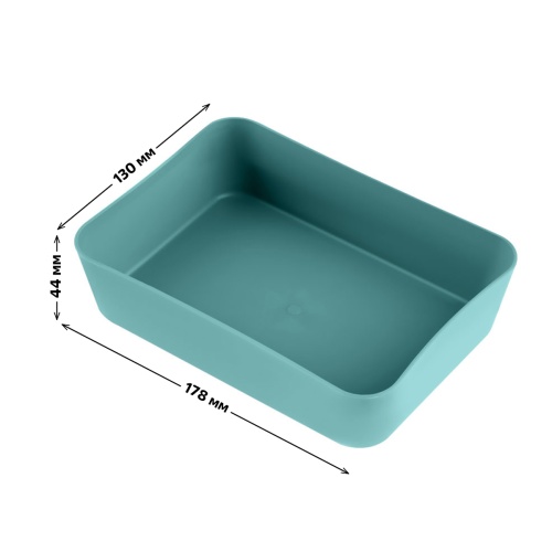 Лоток для канцелярских принадлежностей СТАММ "Voyage. NY", 13*17,8*4,4см, полипропилен, зеленый