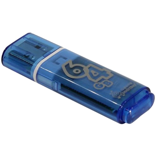 Память USB Flash 64 GB Smartbuy "Glossy" USB 2.0 Flash Drive, голубой