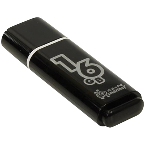 Память USB Flash 16 GB Smartbuy "Glossy" USB 2.0 Flash Drive, черный