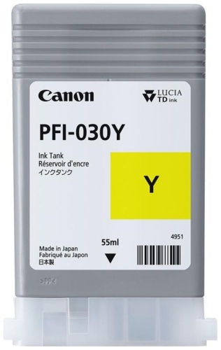 Картридж струйный Canon Pigment Ink PFI-030 (Yellow) Желтый, 55 мл TM-240, TM-340