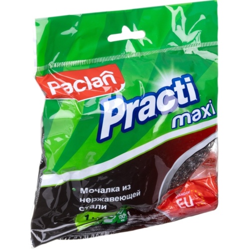 Губка-мочалка для уборки Paclan Practi Maxi металлическая 9.5x9.5 см 34.8 г 408260/408261 408260/408261