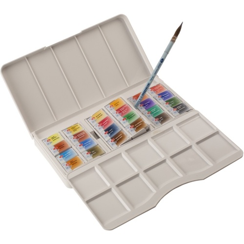 Акварель Белые ночи, художественная, 24 цвета, кюветы, пластик, палитра Акварель Белые ночи, художественная, 24 цвета, кюветы, пластик, палитра