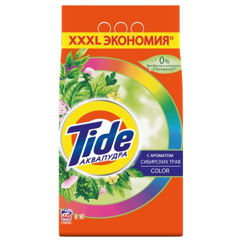 Порошок для машинной стирки Tide "Color. Сибирские травы", 6кг