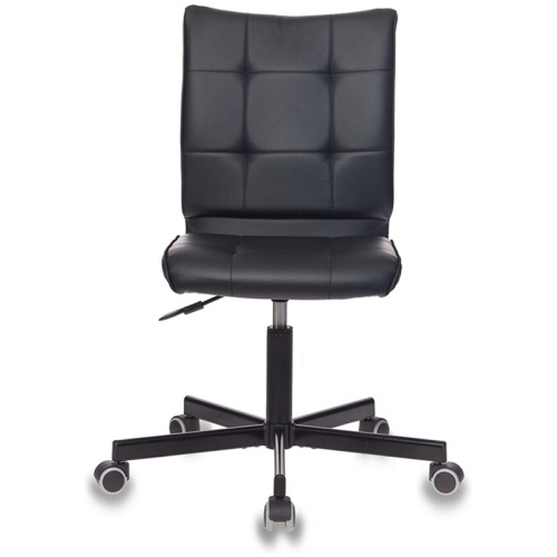 Кресло оператора Бюрократ CH-330M/BLACK, ML, экокожа черный, без подлокотников, регулировка высота с