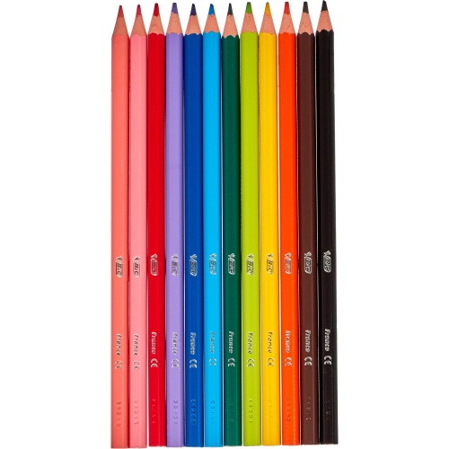 Карандаши цветные BIC Tropicolors 12 карандашей 12 цветов шестигранные