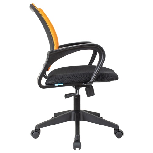 Кресло оператора Helmi HL-M95 (695) "Airy", спинка сетка оранжевая/сиденье ткань TW черная, механизм