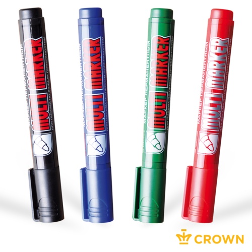 Набор перманентных маркеров Crown "Multi Marker" 04цв., пулевидный, 3,0мм