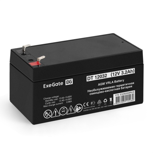 Аккумуляторная батарея 12V / 3.2Ah DT 12032 клеммы F1 ExeGate
