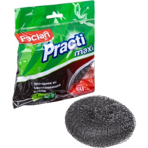 Губка-мочалка для уборки Paclan Practi Maxi металлическая 9.5x9.5 см 34.8 г 408260/408261 408260/408261