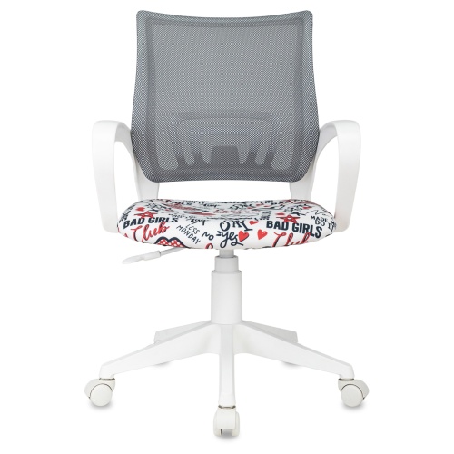 Кресло детское Helmi HL-K95 R (W695) "Airy", спинка сетка серая/сиденье ткань с рисунком red lips, п