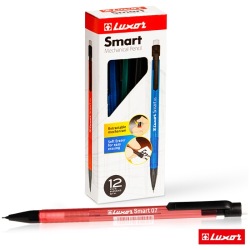 Карандаш механический Luxor "Smart Slim" 0,7мм, с ластиком, 15100/12 Box