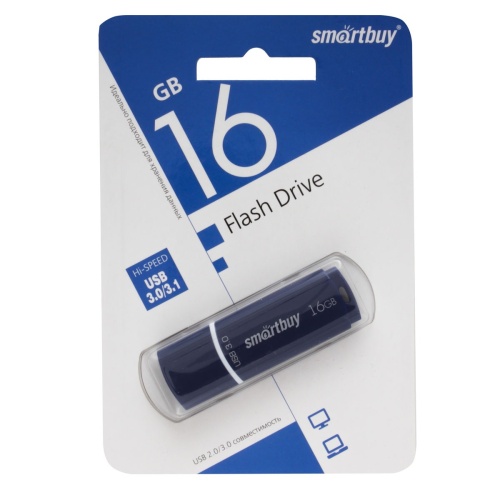 Память USB Flash 16 GB Smartbuy "Crown" USB 3.0 Flash Drive, синий