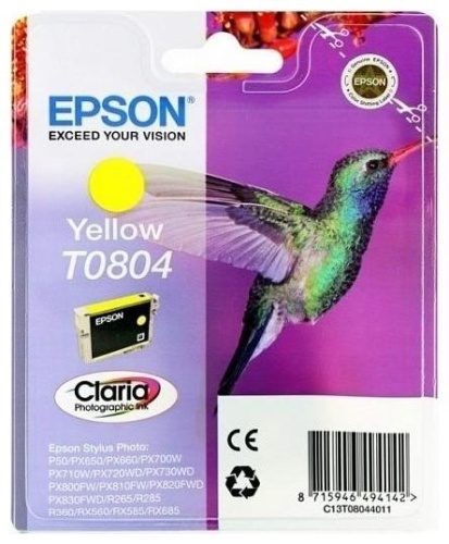 Картридж Epson T0804 P50/PX660/700W/800FW/R265/RX560 желтый оригинальный Картридж Epson T0804 P50/PX660/700W/800FW/R265/RX560 желтый оригинальный