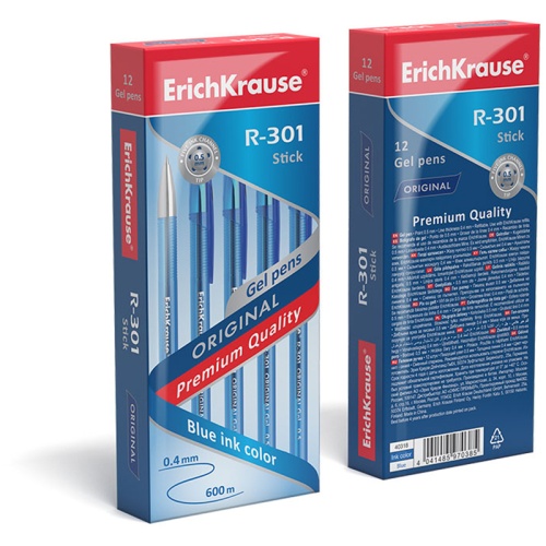Ручка гелевая Erich Krause "R-301 Original Gel" синяя, 0,5мм
